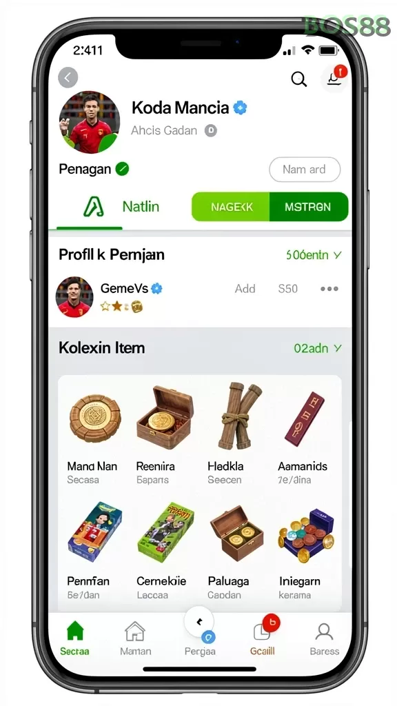 Cuplikan layar menu unduhan bos88 untuk perangkat Android